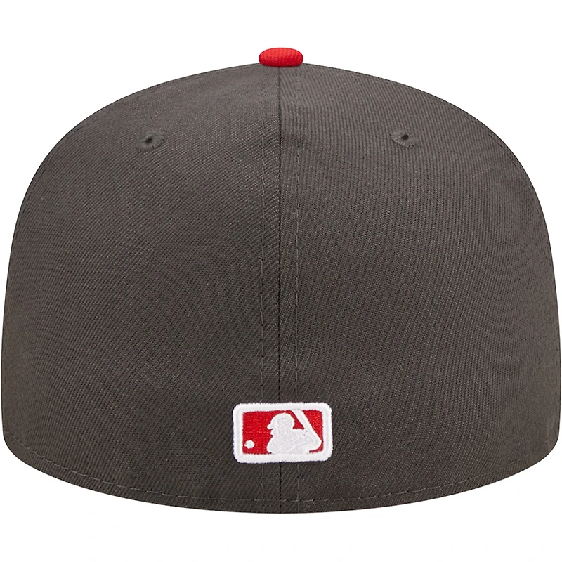 St. Louis Cardinals Charcoal and Red Basic STL Gray UV New Era 59FIFTY Fitted Hat