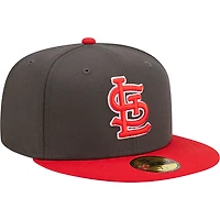 St. Louis Cardinals Charcoal and Red Basic STL Gray UV New Era 59FIFTY Fitted Hat
