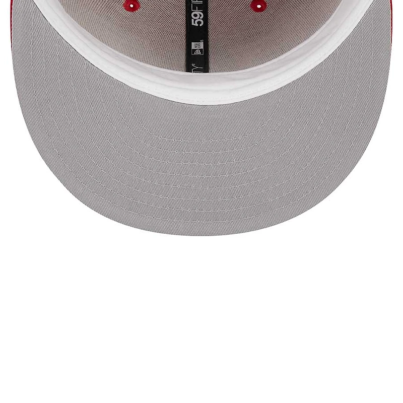 St. Louis Cardinals Red and White Basic STL 2006 World Series Patch Gray UV New Era 59FIFTY Fitted Hat
