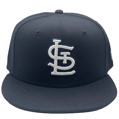 St. Louis Cardinals Dark Navy Blue and White Basic STL UV New Era 59FIFTY Fitted Hat