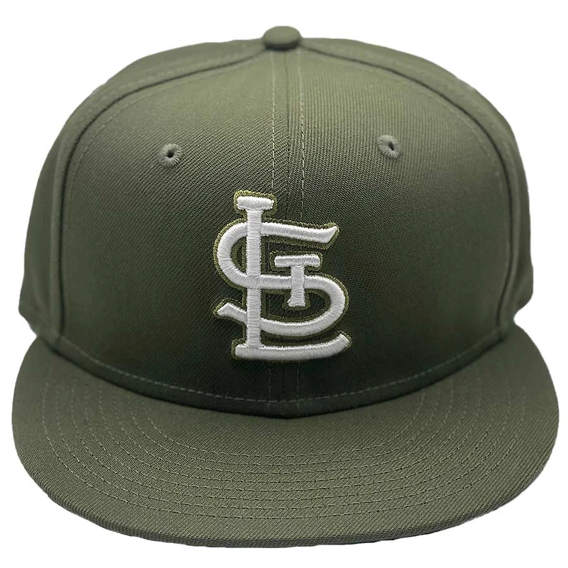 St. Louis Cardinals Army Green and White Basic STL UV New Era 59FIFTY Fitted Hat