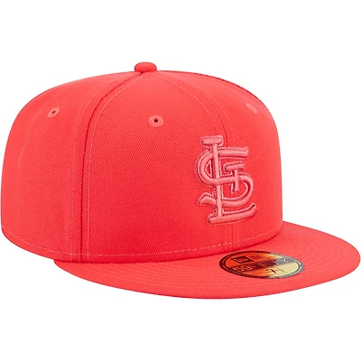 St. Louis Cardinals All Red Basic STL Gray UV New Era 59FIFTY Fitted Hat