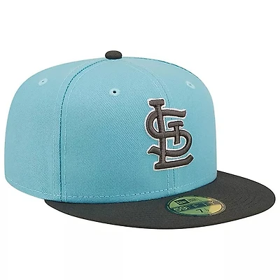 St. Louis Cardinals Light Blue and Black Basic STL Gray UV New Era 59FIFTY Fitted Hat