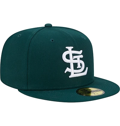 St. Louis Cardinals Dark Green and White Basic STL UV New Era 59FIFTY Fitted Hat