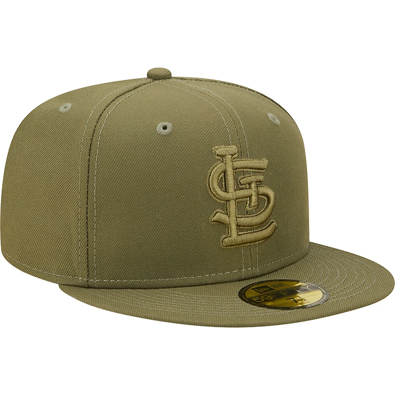 St. Louis Cardinals Olive Green and White Basic STL UV New Era 59FIFTY Fitted Hat