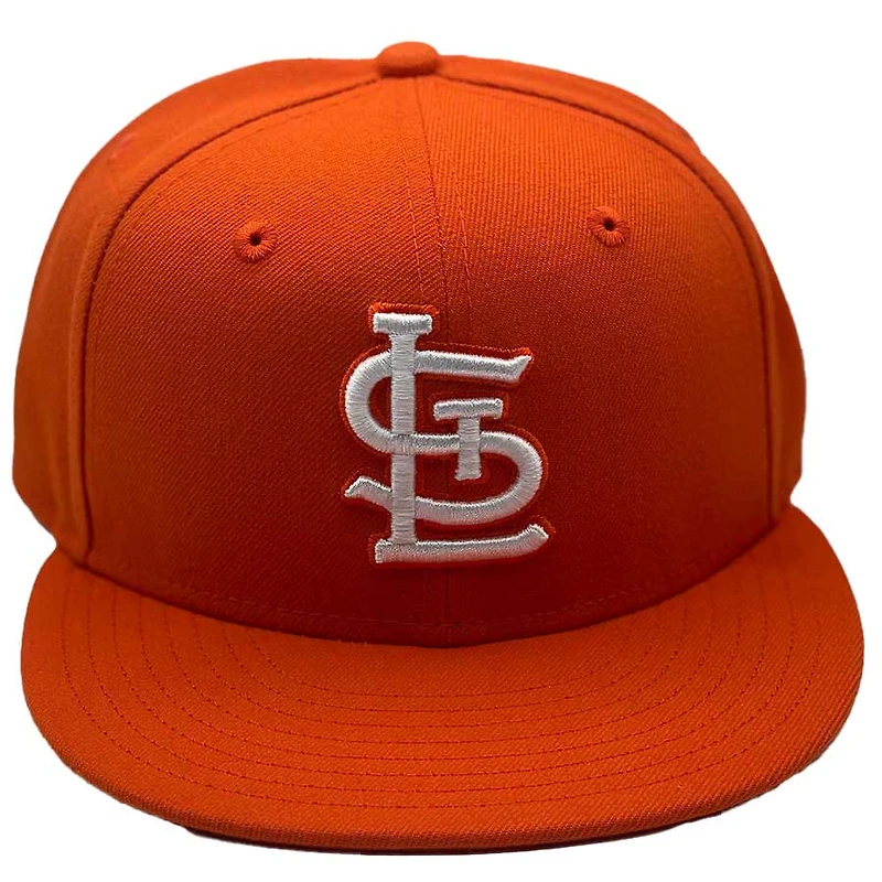 St. Louis Cardinals Orange and White Basic STL UV New Era 59FIFTY Fitted Hat