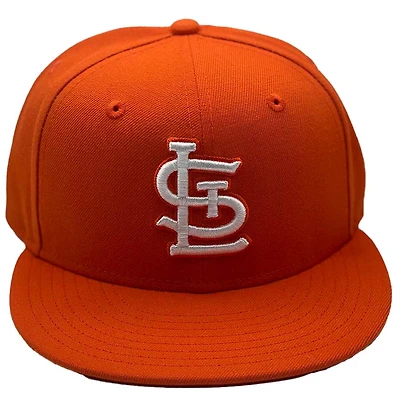 St. Louis Cardinals Orange and White Basic STL UV New Era 59FIFTY Fitted Hat