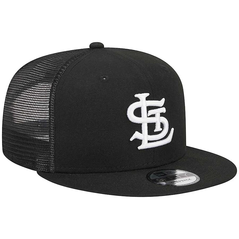 St. Louis Cardinals Mesh Black and White Basic STL Gray UV New Era 9FIFTY Snapback Hat