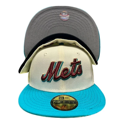New York Mets Chrome Two Tone 50th Anniversary Patch Gray UV Era 59FIFTY Fitted Hat