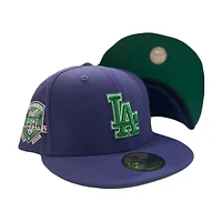 Los Angeles Dodgers Purple 50th Anniversary Patch Green UV 59FIFTY Fitted Hat