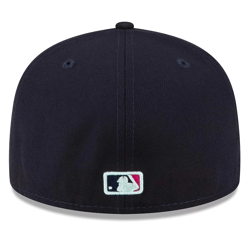 Atlanta Braves Navy Polar Lights 1995 WS Patch Teal UV New Era 59FIFTY Fitted Hat