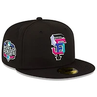 San Francisco Giants Black Polar Lights 2012 WS Patch Teal UV New Era 59FIFTY Fitted Hat