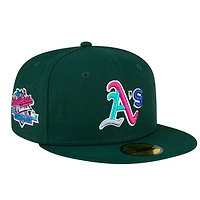 Oakland Athletics Green Polar Lights 1989 WS Patch Lavender UV New Era 59FIFTY Fitted Hat