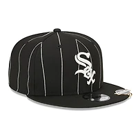 Chicago White Sox Black Pinstripe Visor Clip 9FIFTY Snapback