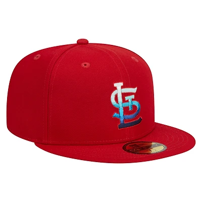 St. Louis Cardinals Red Metallic Gradiant New Era 59FIFTY Fitted Hat
