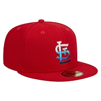 St. Louis Cardinals Red Metallic Gradiant New Era 59FIFTY Fitted Hat