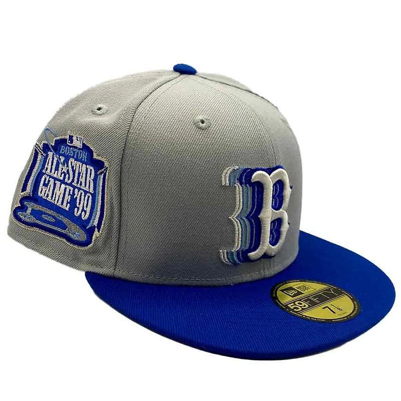 Boston Red Sox Gray and Blue MRodd Pack 1999 All Star Game Patch Icy UV New Era 59Fifty Fitted Hat