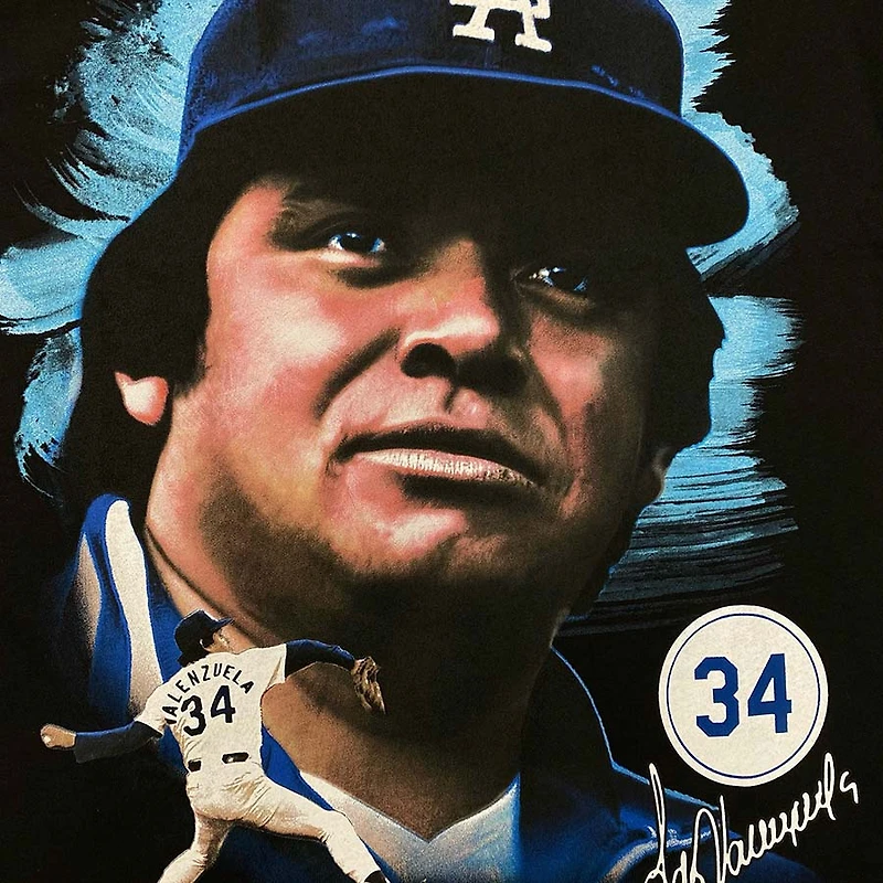Los Angeles Dodgers Black Fernando Valenzuela Mitchell & Ness Portrait T-Shirt
