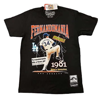 Los Angeles Dodgers Black Mitchell & Ness Fernandomania T-Shirt