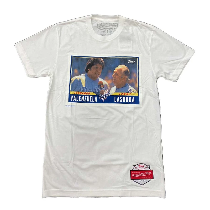 Los Angeles Dodgers Fernando Valenzuela x Tommy Lasorda White Mitchell & Ness Topps Shirt