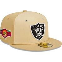 Las Vegas Raiders Brown Raffia Front Gray UV 59FIFTY Fitted Hat
