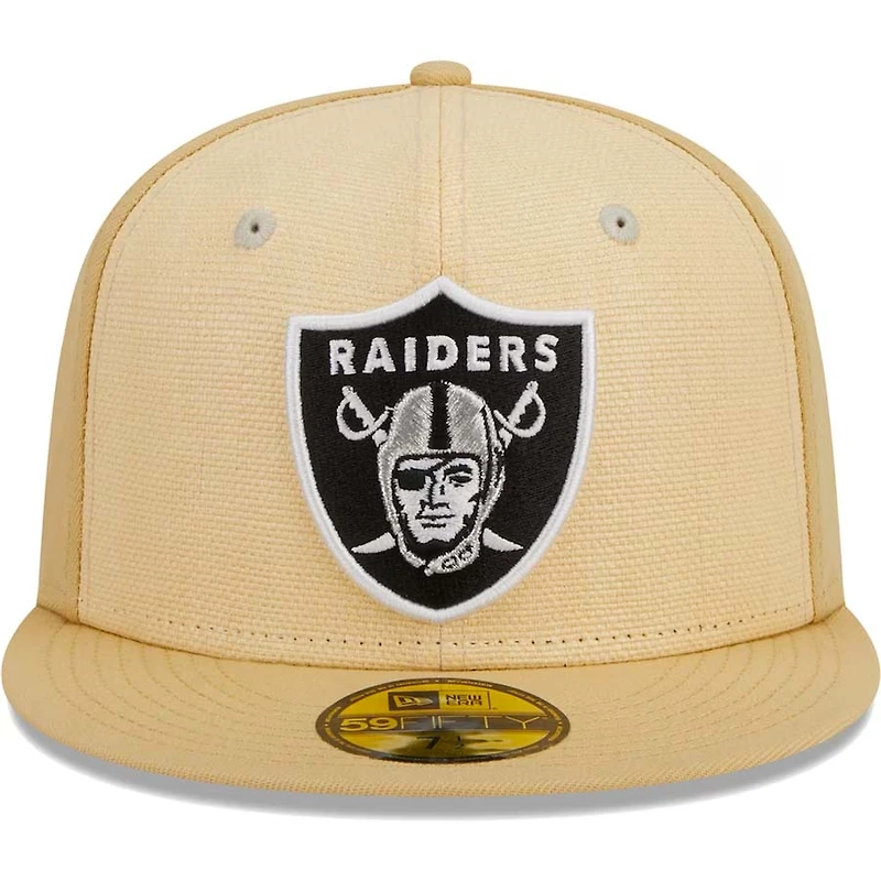 Las Vegas Raiders Brown Raffia Front Gray UV 59FIFTY Fitted Hat