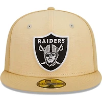Las Vegas Raiders Brown Raffia Front Gray UV 59FIFTY Fitted Hat