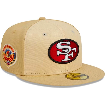 San Francisco 49ers Brown Raffia Front Gray UV 59FIFTY Fitted Hat