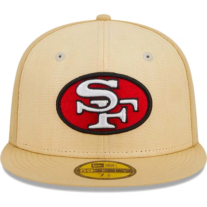 San Francisco 49ers Brown Raffia Front Gray UV 59FIFTY Fitted Hat