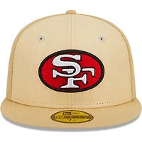 San Francisco 49ers Brown Raffia Front Gray UV 59FIFTY Fitted Hat