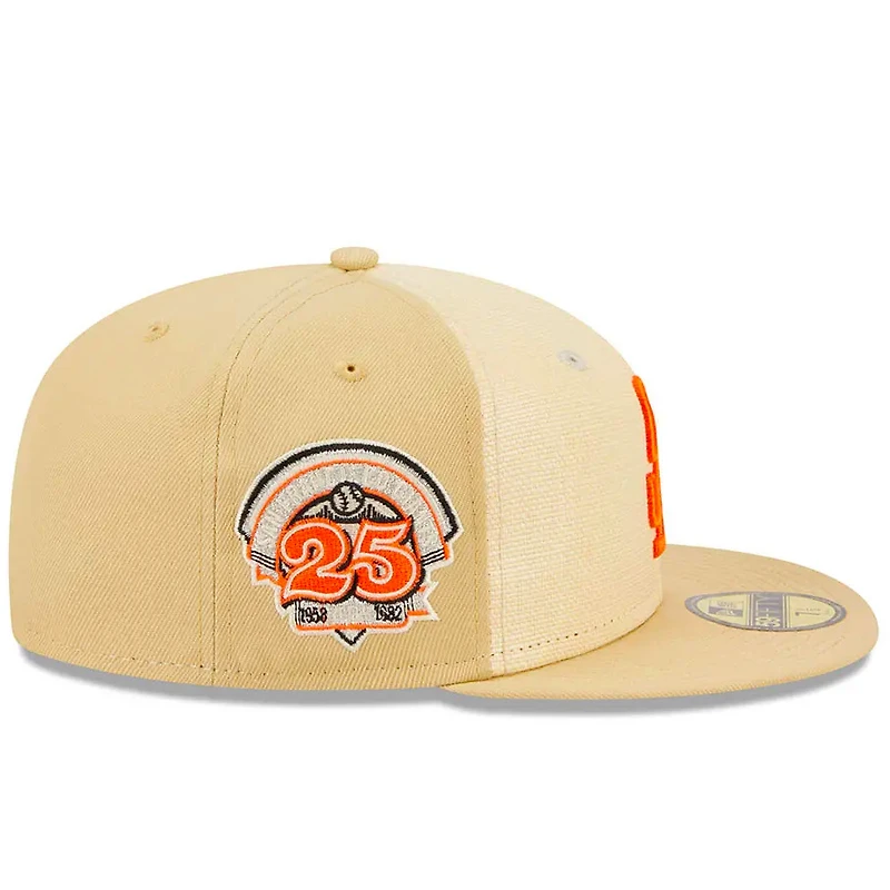 San Francisco Giants Brown Raffia Front Gray UV 59FIFTY Fitted Hat