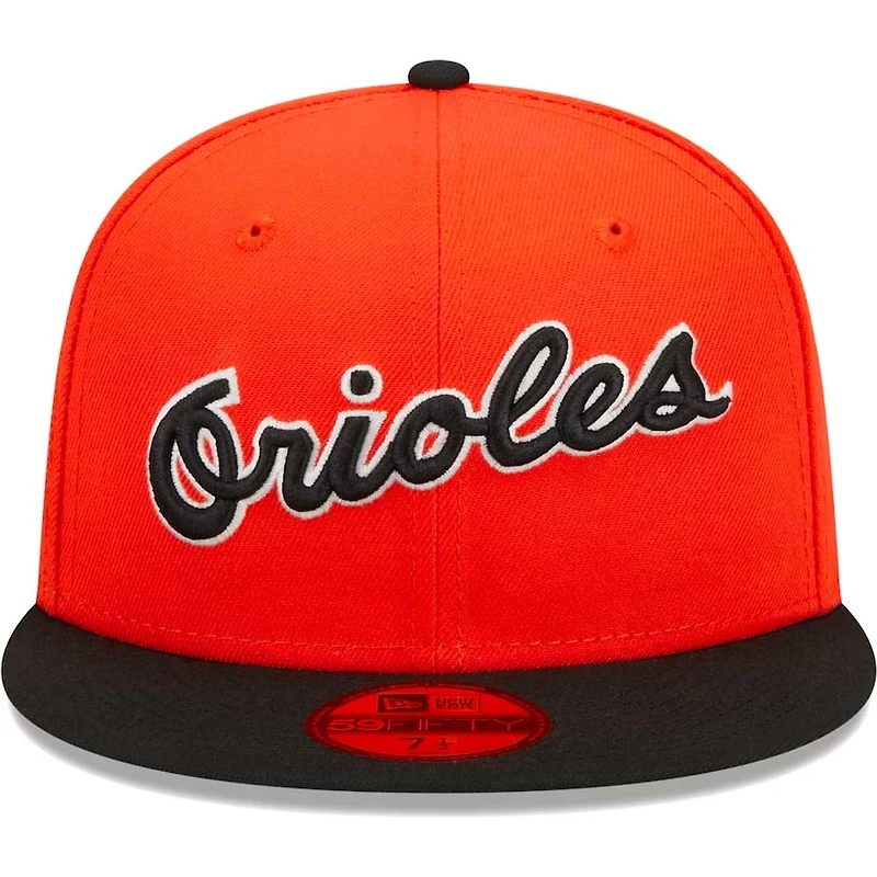 Baltimore Orioles Orange Retro Jersey Script Green UV 59FIFTY Fitted Hat
