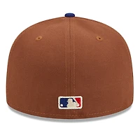 Los Angeles Dodgers Brown Harvest 40th Patch Gray UV 59FIFTY Fitted Hat