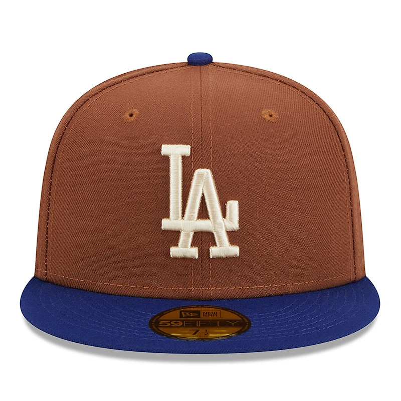 Los Angeles Dodgers Brown Harvest 40th Patch Gray UV 59FIFTY Fitted Hat