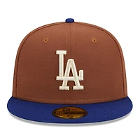 Los Angeles Dodgers Brown Harvest 40th Patch Gray UV 59FIFTY Fitted Hat
