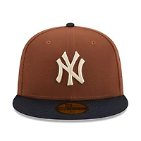 New York Yankees Brown Harvest 2009 Patch Gray UV 59FIFTY Fitted Hat