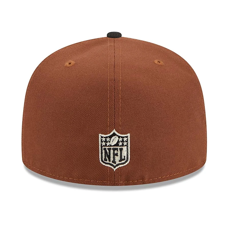 Las Vegas Raiders Brown Harvest 50th Patch Gray UV 59FIFTY Fitted Hat