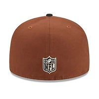 Las Vegas Raiders Brown Harvest 50th Patch Gray UV 59FIFTY Fitted Hat