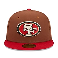 San Francisco 49ers Brown Harvest 70th Patch Gray UV 59FIFTY Fitted Hat