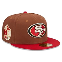 San Francisco 49ers Brown Harvest 70th Patch Gray UV 59FIFTY Fitted Hat