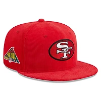 San Francisco 49ers Red Throwback Corduroy 1995 Hawaii Pro Bowl Patch Gray UV 59FIFTY Fitted Hat