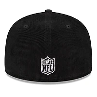 Las Vegas Raiders Black Throwback Corduroy 1990 Hawaii Pro Bowl Patch Gray UV 59FIFTY Fitted Hat