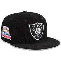 Las Vegas Raiders Black Throwback Corduroy 1990 Hawaii Pro Bowl Patch Gray UV 59FIFTY Fitted Hat