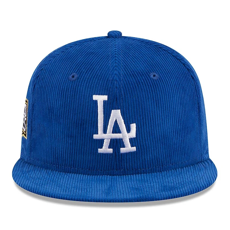 Los Angeles Dodgers Royal Blue Throwback Corduroy 2020 WS Patch Gray UV 59FIFTY Fitted Hat
