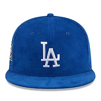 Los Angeles Dodgers Royal Blue Throwback Corduroy 2020 WS Patch Gray UV 59FIFTY Fitted Hat