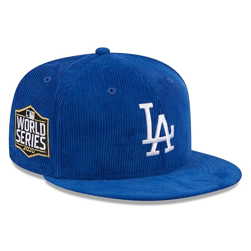 Los Angeles Dodgers Royal Blue Throwback Corduroy 2020 WS Patch Gray UV 59FIFTY Fitted Hat