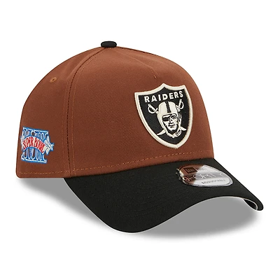 Las Vegas Raiders Brown Harvest SB XVIII Patch 9FORTY New Era Adjustable Hat