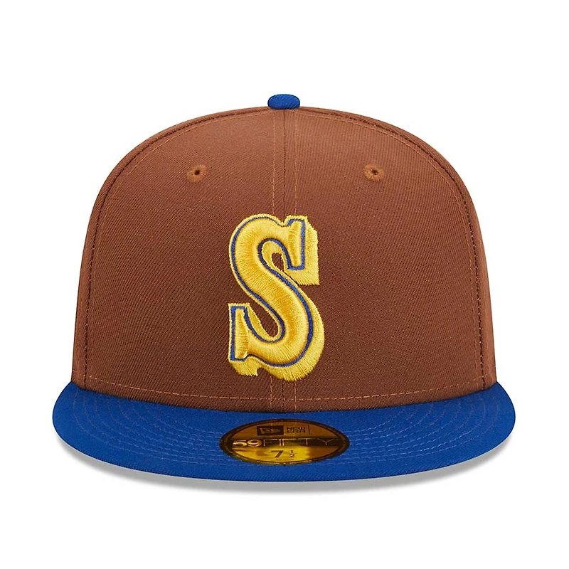 Seattle Mariners Brown Harvest 40th Aniv Patch Gray UV 59FIFTY Fitted Hat