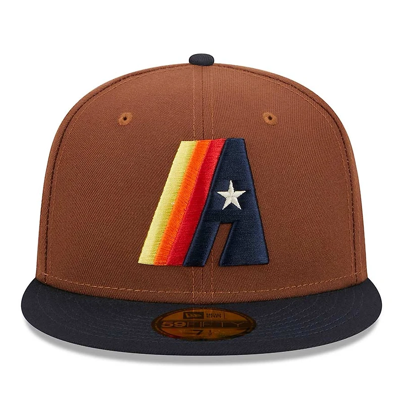 Houston Astros Brown Harvest 45th Patch Gray UV 59FIFTY Fitted Hat