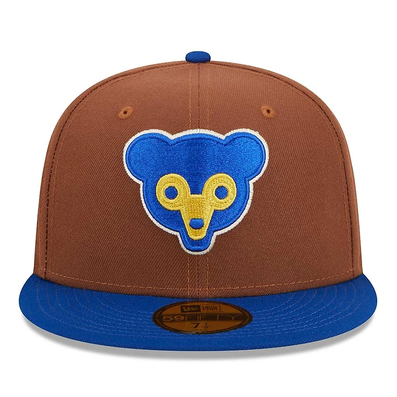 Chicago Cubs Brown Harvest Wrigley Field Patch Gray UV 59FIFTY Fitted Hat